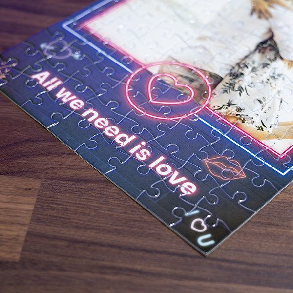 Valentine's Puzzle with Photo and Customizable Text