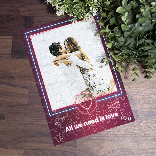 Valentine's Puzzle with Photo and Customizable Text