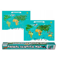 Carte du monde Animaux à gratter