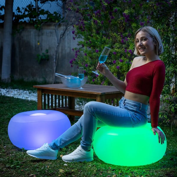 Inflatable Puff with LED