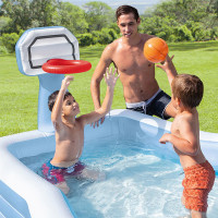Children's pool with basketball hoop