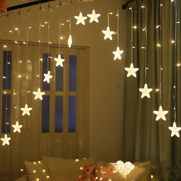 Cortina de Luzes LED Estrelas