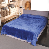 Couvre-lit double bleu 230 x 230 cm