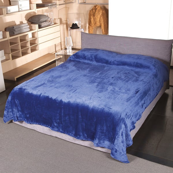 Couvre-lit double bleu 230 x 230 cm