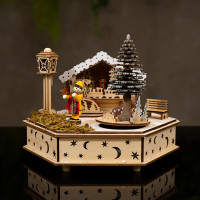 Caja de música navideña blanca