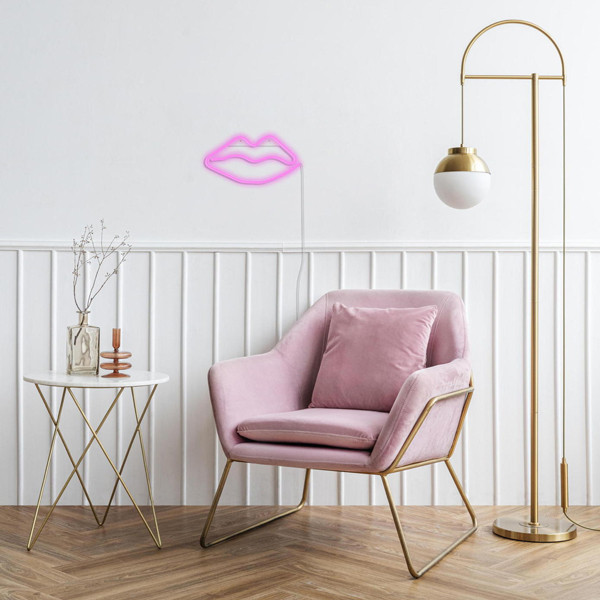 Labios Rosa Led Neón