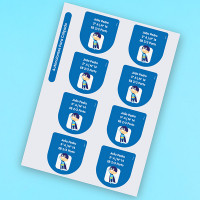 Kit de etiquetas azules para el regreso a clases de superhéroes