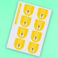 Kit de etiquetas amarillas para el regreso a clases de superhéroes