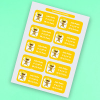 Kit de etiquetas amarillas para el regreso a clases de superhéroes