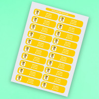 Kit d'étiquettes jaune pour la rentrée des classes de super héros