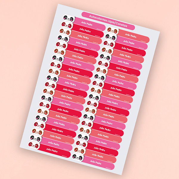 Panda Back to School Labels Kit