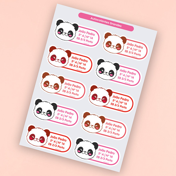 Panda Back to School Labels Kit