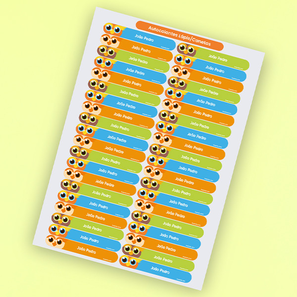Owl Back to School Labels Kit