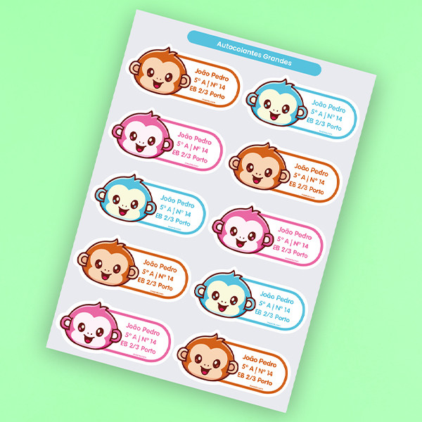 Monkey Back to School Labels Kit