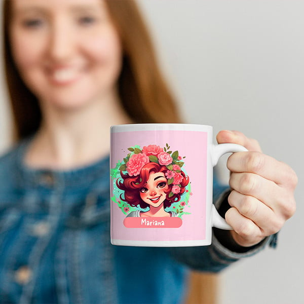 Personalized Pink Girl Mug