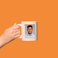 Boy Mug with Customizable Orange Photo