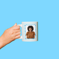 Taza para niña con foto azul personalizable