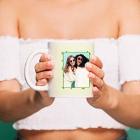 Taza para niñas con foto verde personalizable