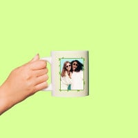 Taza para niñas con foto verde personalizable