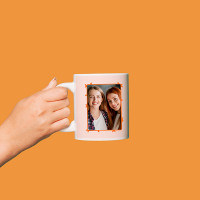Taza para niñas con foto naranja personalizable