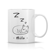 Taza Sleeper Cat con foto personalizable